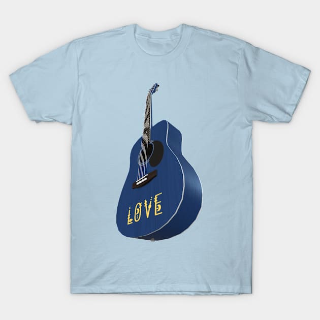 Blue Guitar – Music be the food of love T-Shirt by Captain Peter Designs